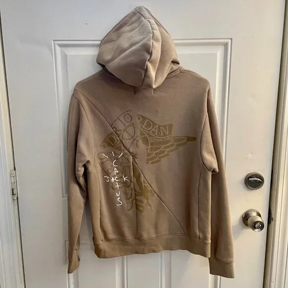 Travis Scott Cactus Jack x Jordan Khaki/Red Pullover Hoodie Size S
